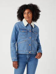 Damska Kurtka Jeansowa Wrangler Heritage Sherpa Jacket First Love 112342682