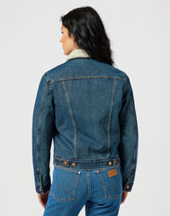 Damska Kurtka Jeansowa Wrangler Heritage Sherpa Jacket Washed Out 112355410