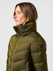 Damska Kurtka Zimowa Wrangler Short Puffer Jacket Ivy Green 112356502