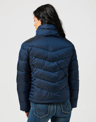 Damska Kurtka Zimowa Wrangler Short Puffer Jacket Navy 112356503