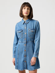 Damska Sukienka Jeansowa Wrangler A Line Shirt Dress Partners 112350340