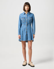 Damska Sukienka Jeansowa Wrangler A Line Shirt Dress Partners 112350340