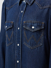 Damska Sukienka Jeansowa Wrangler Balloonsleeve Shirt Dress Rinse 112350339