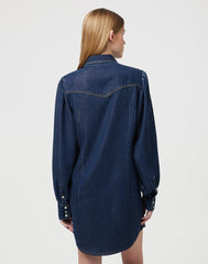 Damska Sukienka Jeansowa Wrangler Balloonsleeve Shirt Dress Rinse 112350339