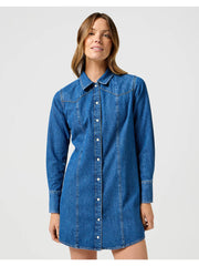 Damska Sukienka Jensowa Wrangler Reg Denim Dress 112356498 W9M7018373