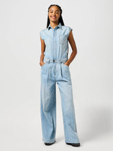 Damski Kombinezon Jeansowy Wrangler Trouser Jumpsuit Pale Blue Wash 112362713