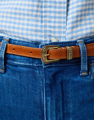 Damski Pasek Wrangler Thin Western Belt Cognac 112365349