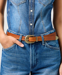 Damski Pasek Wrangler Western Sun Belt Cognac 112365364