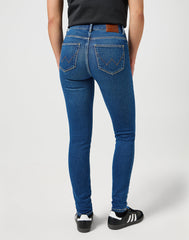 Damskie Spodnie Jeansowe Wrangler High Skinny Azure Sky 112355898 W27H017440