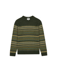 Męski Sweter Ciepły Wrangler Fairisle Sweater Verdant Green 112357294 W8F7014320