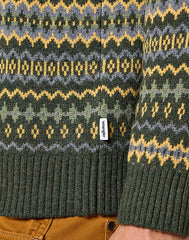 Męski Sweter Ciepły Wrangler Fairisle Sweater Verdant Green 112357294 W8F7014320