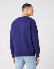 Wrangler Frame Logo Crew Męska Bluza Nadruk Blue W662HAB51 112321426