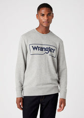 Wrangler Frame Logo SWS Męska Bluza Klasyczna Mid Grey Mel W6H1HAX37 112146195
