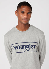 Wrangler Frame Logo SWS Męska Bluza Klasyczna Mid Grey Mel W6H1HAX37 112146195