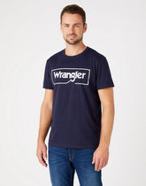 Wrangler Frame Logo Tee Męski T-Shirt Navy W7H3D3114 112146325