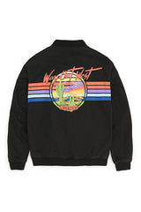 WRANGLER GRAPHIC BOMBER MĘSKA KURTKA PRZEJŚCIOWA FADED BLACK W4767VYV6 112129052