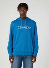 Wrangler Graphic Hoodie Męska Bluza z Kapturem Logo Deep Water W674I469F 112331888