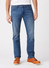 WRANGLER GREENSBORO MĘSKIE SPODNIE JEANSOWE GREEN TWIST W15QXP409 112145833