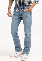 Wrangler Greensboro Męskie Spodnie Jeansowe Racing Indigo W15QBF22Y 112325874