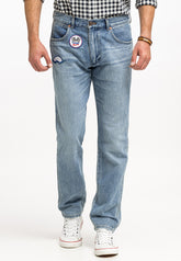 Wrangler Greensboro Męskie Spodnie Jeansowe Racing Indigo W15QBF22Y 112325874