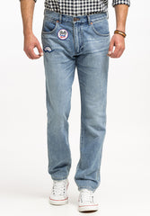 Wrangler Greensboro Męskie Spodnie Jeansowe Racing Indigo W15QBF22Y 112325874