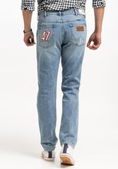Wrangler Greensboro Męskie Spodnie Jeansowe Racing Indigo W15QBF22Y 112325874