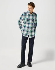 Męskie Spodnie Materiałowe Wrangler Greensboro Materiał Chino Dark Navy 112358043 W15Q017344