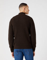 Wrangler Half Zip Knit Męski Sweter Rozpinany Delicioso Brown W8D0PJH38 112321332