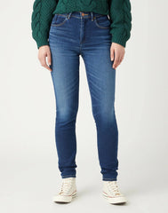 Spodnie Jeansowe Damskie Wrangler High Skinny Dana W27HCY437