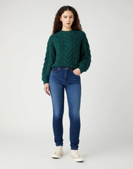 Spodnie Jeansowe Damskie Wrangler High Skinny Dana W27HCY437