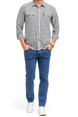 Męskie Spodnie Wrangler Larston Jeansowe Cool Blue W18SKT32Q 112145868