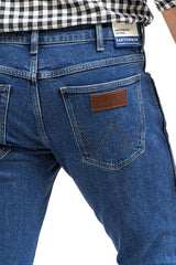Męskie Spodnie Wrangler Larston Jeansowe Cool Blue W18SKT32Q 112145868