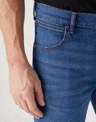 Wrangler Larston Męskie Spodnie Jeansowe Aries Blue W18SAG42A 112329012