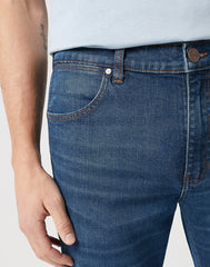 Wrangler Larston Męskie Spodnie Jeansowe Jeansy Dżinsy Blue Spruce 112350652 W18S018019