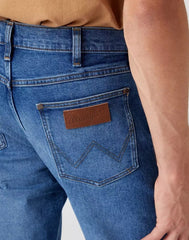 Wrangler Larston Męskie Spodnie Jeansowe Smoke Sea W18SYLZ71 112330754