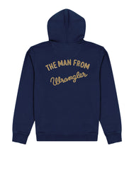 Wrangler Logo Hoodie Męska Bluza z Kapturem Nierozpinana Navy Blue W654I4114