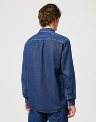 Wrangler Męska Koszula Jeansowa LS 1 Pkt Shirt Dark Stone 112350576 W5M9015411