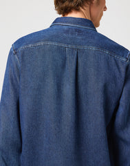 Wrangler Męska Koszula Jeansowa LS 1 Pkt Shirt Dark Stone 112350576 W5M9015411