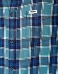 Koszula W Kratę Męska Wrangler LS 1 Pkt Shirt Hydro Indygo 112350492 W5A9017326