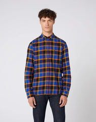 WRANGLER LS 1PKT BDOWN SHIRT COBALT BLUE W5A3ORB09 112130034
