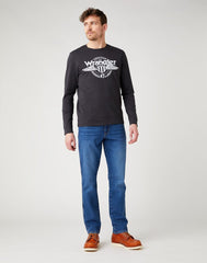 WRANGLER LS AMERICANA TEE MĘSKA KOSZULKA Z DŁUGIM RĘKAWEM FADED BLACK W7J5D3XV6 112141550