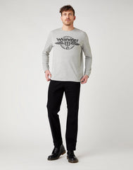 Wrangler LS Americana Tee Mid Grey Mel W7J5D3X37 112141549