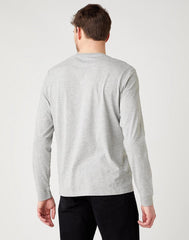 Wrangler LS Americana Tee Mid Grey Mel W7J5D3X37 112141549