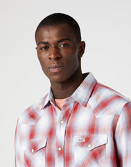 Wrangler LS Western Shirt Męska Koszula w Kratę Długi Rękaw Flame Red W5A0BJR06 112146085