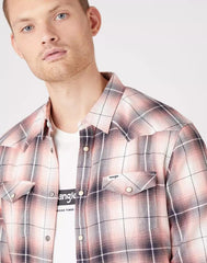 Wrangler LS Western Shirt Męska Koszula w Kratę Lantana Coral W5A02LP42 112146083
