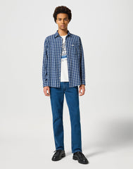 Wrangler Męska Koszula 1 Pkt Shirt Black Iris 112356771 W5X2017356