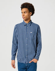 Wrangler Męska Koszula 1 Pkt Shirt Black Iris 112356771 W5X2017356