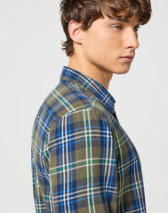 Męska Koszula Wrangler 1 Pkt Shirt Green Blue 112357239 W5X2017986