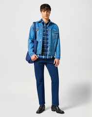 Męska Koszula Wrangler 1 Pkt Shirt Green Indigo 112357231 W5X2017327