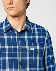 Męska Koszula Wrangler 1 Pkt Shirt Green Indigo 112357231 W5X2017327